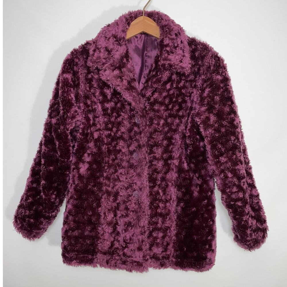 Me‎ Jane Purple Faux Fur Jacket - Youth Size L (14/16) - Reversible & Fabulous!